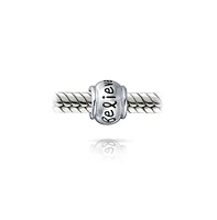 Bling Jewelry Set of 2 Word Faith & Believe Message Charm Bead Sterling Silver for European Bracelet