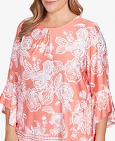 Ruby Rd. Plus Puff Print Ruffle Top