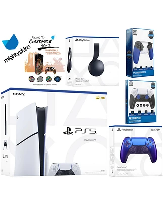 Sony Playstation 5 Slim Disc Bundle with Black Pulse Headset, Extra