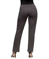 24seven Comfort Apparel Women's Comfortable Stretch High Waist Dress Pants