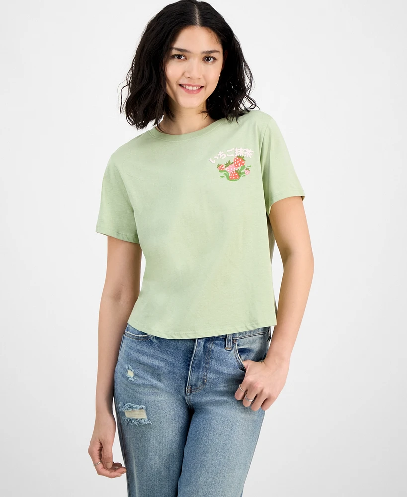 Since When Juniors' Strawberry Matcha Cotton Graphic T-Shirt