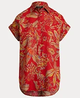 Lauren Ralph Women's Relaxed-Fit Floral Short-Sleeve Shirt