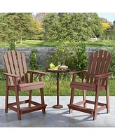 Pcs Bar Stool Hdpe Patio Chair with Armrest Footrest Home Indoor Outdoor