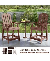Pcs Bar Stool Hdpe Patio Chair with Armrest Footrest Home Indoor Outdoor