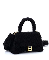 Pre-Owned Balenciaga Small Fluffy Hourglass Top Handle Bag Fur