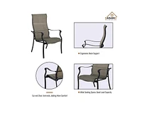 Casainc Pvc-Coated Polyester Fabric Cast Aluminum Frame Dining Chair (Set of 4)