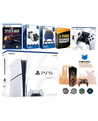 Sony Playstation 5 Slim Disc with Spider-Man: Miles Morales, Extra Edge Controller, Gamer Kit