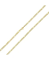 Bling Jewelry 4.5MM Link Wide Strong Shiny Silver and Gold Tone Stainless Steel Figaro Chain Necklace