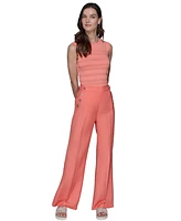 Karl Lagerfeld Paris Women's Linen-Blend Sailor Pants