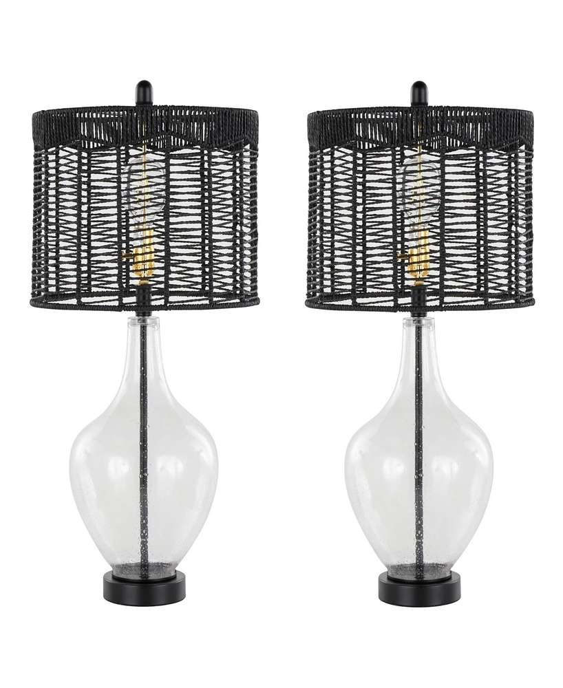 Lumisource 26" Glass Jenna Contemporary Table Lamp, Set of 2