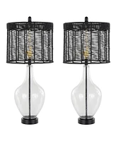 Lumisource 26" Glass Jenna Contemporary Table Lamp, Set of 2
