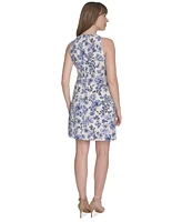 Tommy Hilfiger Women's Helena Square-Neck Floral Hopsack Sheath Dress