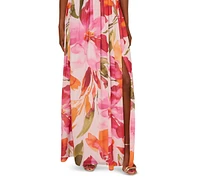 Adrianna Papell Women's Floral Chiffon V-Neck Gown