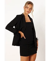 Petal and Pup Women's Rosemary Faux Feather Sleeve Blazer
