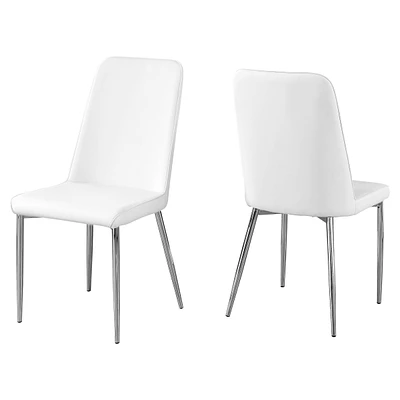 Set of Two Upholstered Faux Leather Dining Chairs for Modern Home Interiors