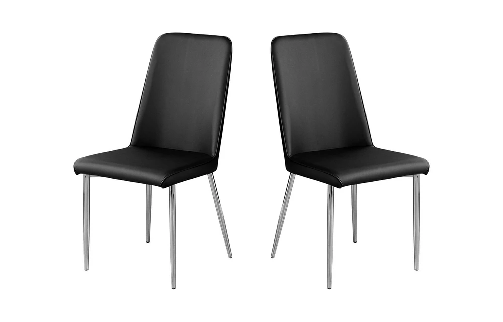 Set of Two Upholstered Faux Leather Dining Chairs for Modern Home Interiors