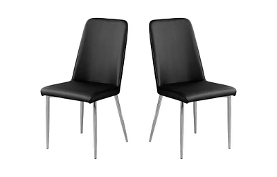 Set of Two Upholstered Faux Leather Dining Chairs for Modern Home Interiors