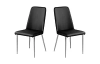 Set of Two Upholstered Faux Leather Dining Chairs for Modern Home Interiors