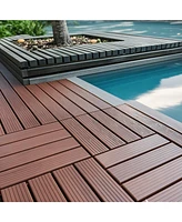 Interlocking Deck Tiles, 44 Pack, 12"x12", Waterproof, Red/Brown