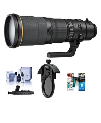 Nikon 500mm f/4E Fl Ed Af-s Nikkor Vr Lens, Bundle with Nikon C-PL405 40.5mm Slip-in Cpl Filter, Cleaning Kit, Lens Cleaner, Software Kit