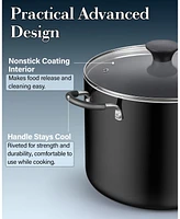 Cook N Home Professional Nonstick Stockpot with Lid, 10.5 Quarts, Black