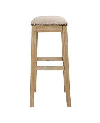 Solid Wood Bar Stool Backless Design for Counter or Bistro Seating