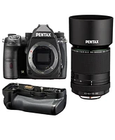 Pentax K-3 Mark Iii Aps-c-Format Dslr Camera, Black With Hd Da 55-300mm f/4.5-6.3 Ed Plm Wr Re Telephoto Zoom Lens with Pentax D-BG8 Battery Grip Blac