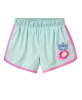 Disney Toddler and Little Girls 2-Piece Stitch Kauai Chief Value Cotton T-Shirt French Terry Shorts Set