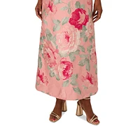 Adrianna Papell Women's Off-The-Shoulder Floral-Jacquard Dress