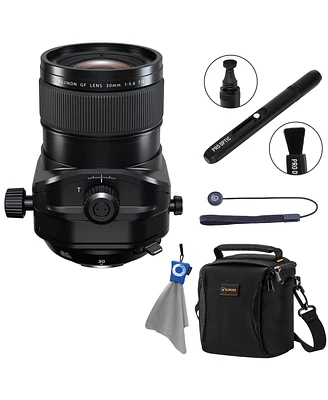 Fujifilm Fujinon Gf 30mm f/5.6 T/S Lens, Black, Bundle with Alpine 120 Shoulder Bag, Lens Cap Tether and Lens Cleaner