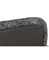 Upholstered Fabric and Faux Leather Wing Back Dining Arm Chair