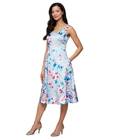 Alex Evenings Women's V-Neck Sleeveless Mikado Dress