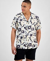 Hugo by Boss Men's Abstract Floral Beach Shirt