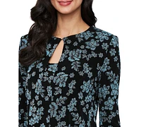 Alex Evenings Women's Printed Glitter-Knit Scoop-Neck Tank Top & Jacket