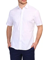 Tailorbyrd Men's Windowpane Short Sleeve Shirt