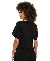 Muse Women's Studded Relaxed Crewneck Tee