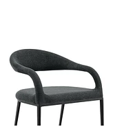 Set of 2 Upholstered Polyester Open Back Dining Arm Chairs