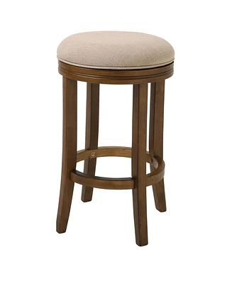Solid Wood Swivel Backless Counter Height Bar Chair