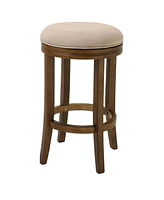 Solid Wood Swivel Backless Counter Height Bar Chair