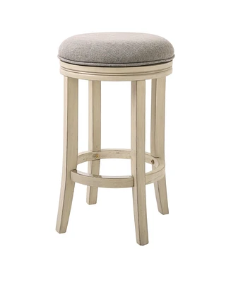 Backless Swivel Counter Height Bar Chair – Solid Wood Frame for Kitchen or Dining Use