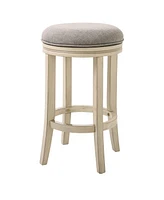 Backless Swivel Counter Height Bar Chair – Solid Wood Frame for Kitchen or Dining Use