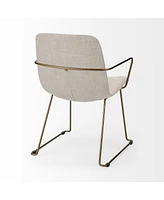 Soft Upholstered Fabric Dining Arm Chair for Comfort and Style