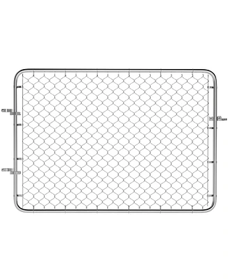Outsunny Chain Link Fence Gate, Galvanized Steel Garden Gate