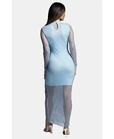 Bebe Women's Sparkle Mesh Gown