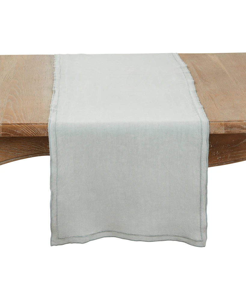 Saro Lifestyle Stonewashed Overlock Edge Table Runner