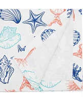 Saro Lifestyle Ocean Breeze Sea Shells Table Runner, 14" x 72"