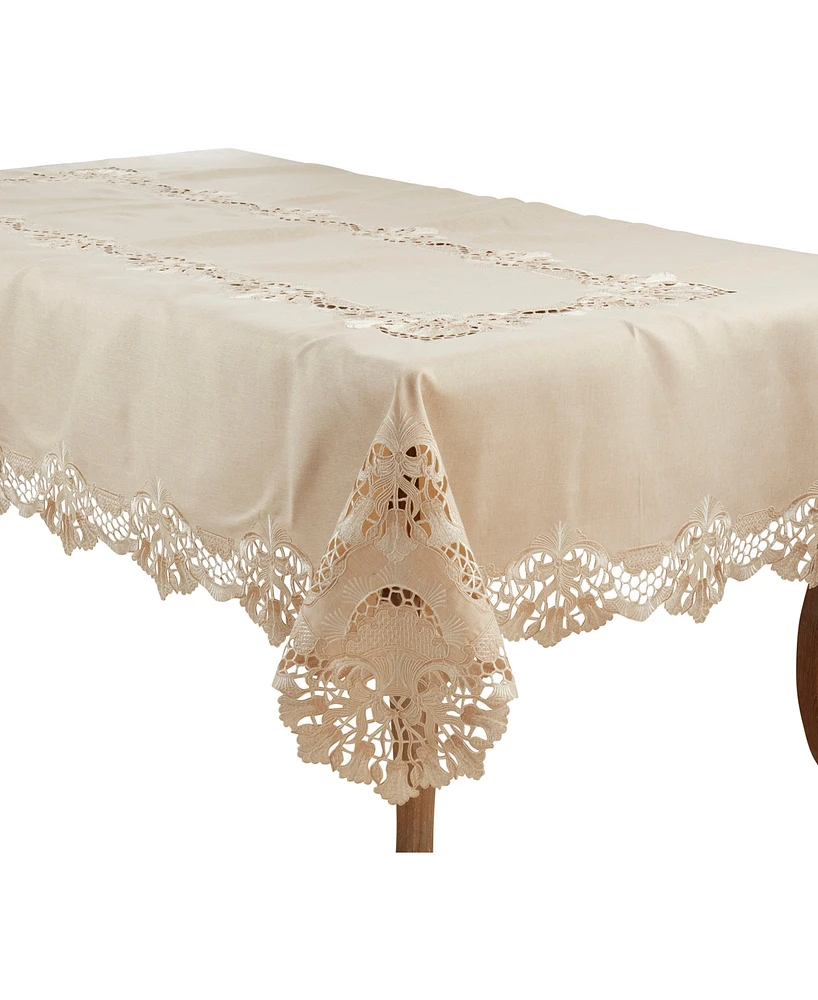Saro Lifestyle Delicate Embroidery Tablecloth