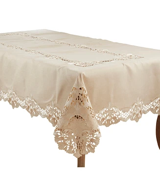 Saro Lifestyle Delicate Embroidery Tablecloth