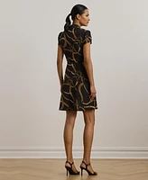 Lauren Ralph Lauren Women's Belting-Print Crepe Tie-Front Dress