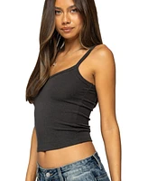Edikted Women's Aspyn V Neck Ribbed Tank Top